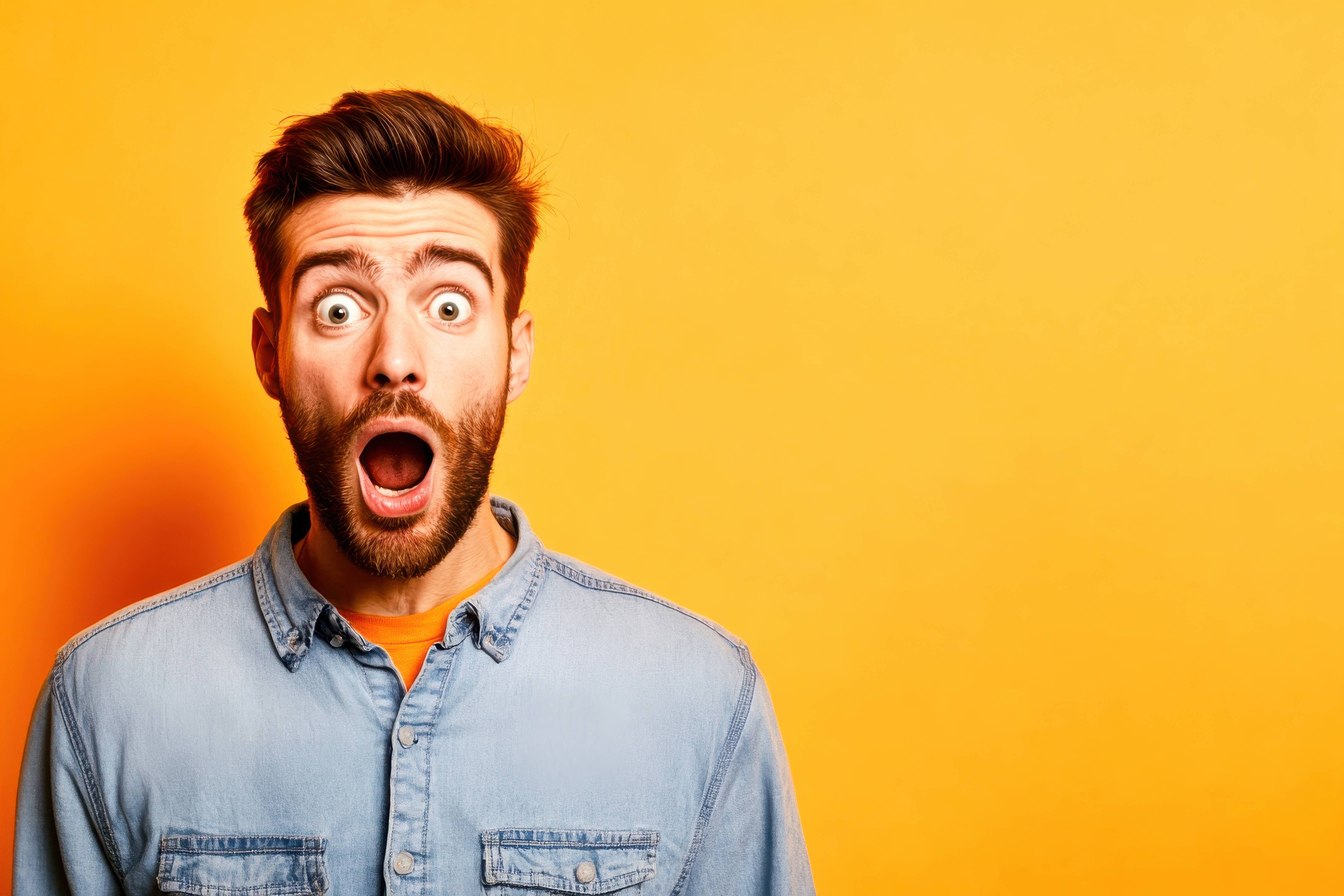 A man looking shocked