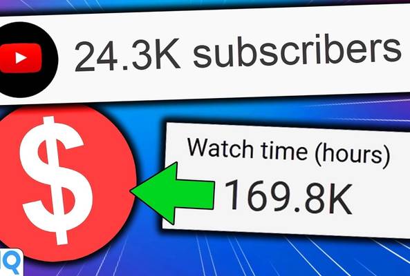 YouTube channel stats showing 24.3K subscribers and 169.8K watch hours with monetization icon