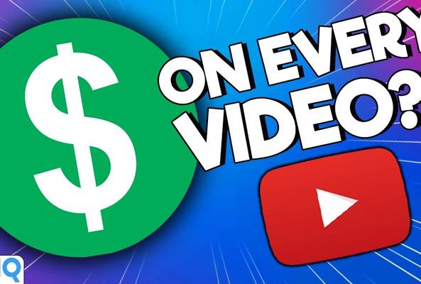 YouTube monetization question with dollar sign and play button icons on blue background