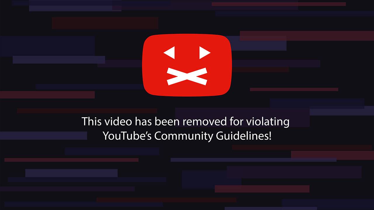 error message that a YouTube video was removed