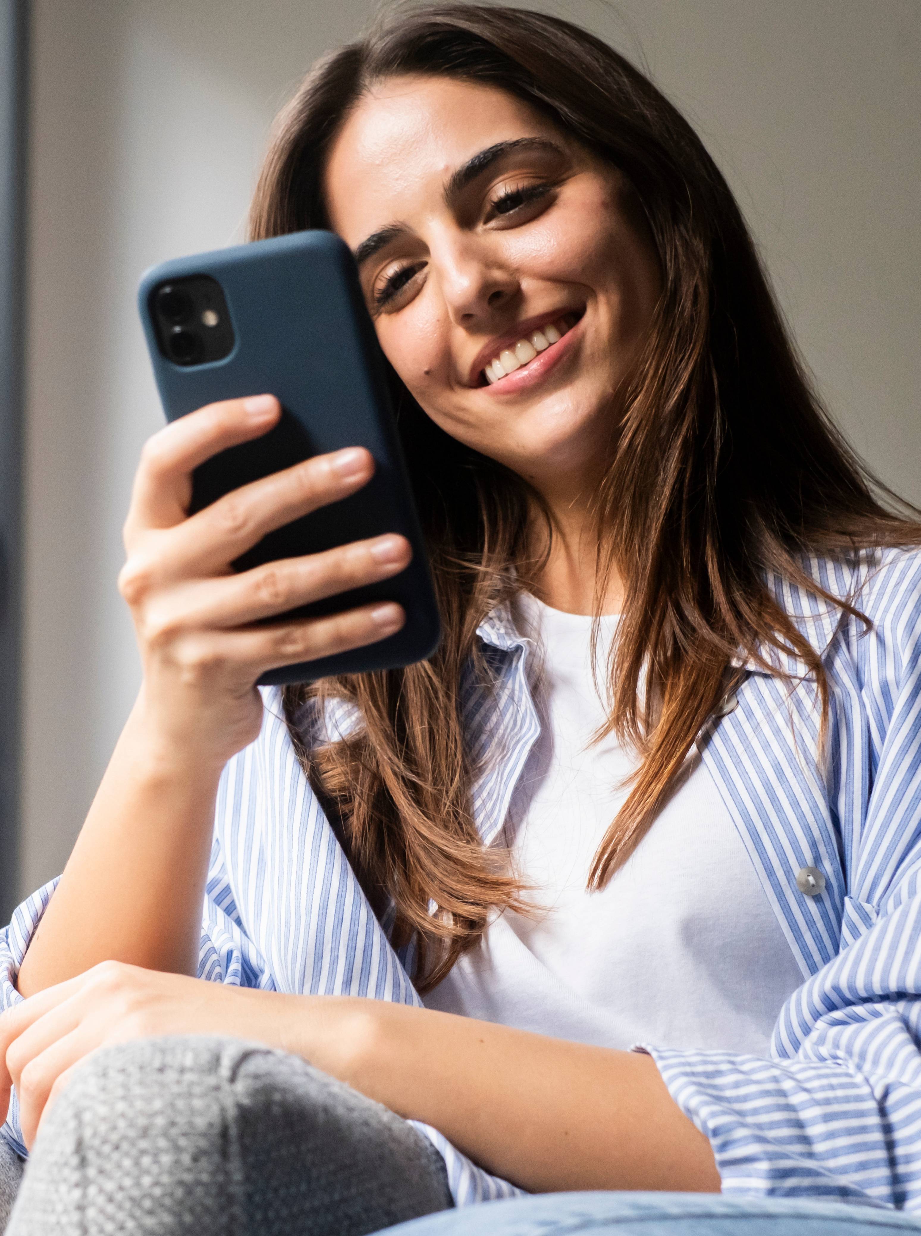 Woman looking at her phone