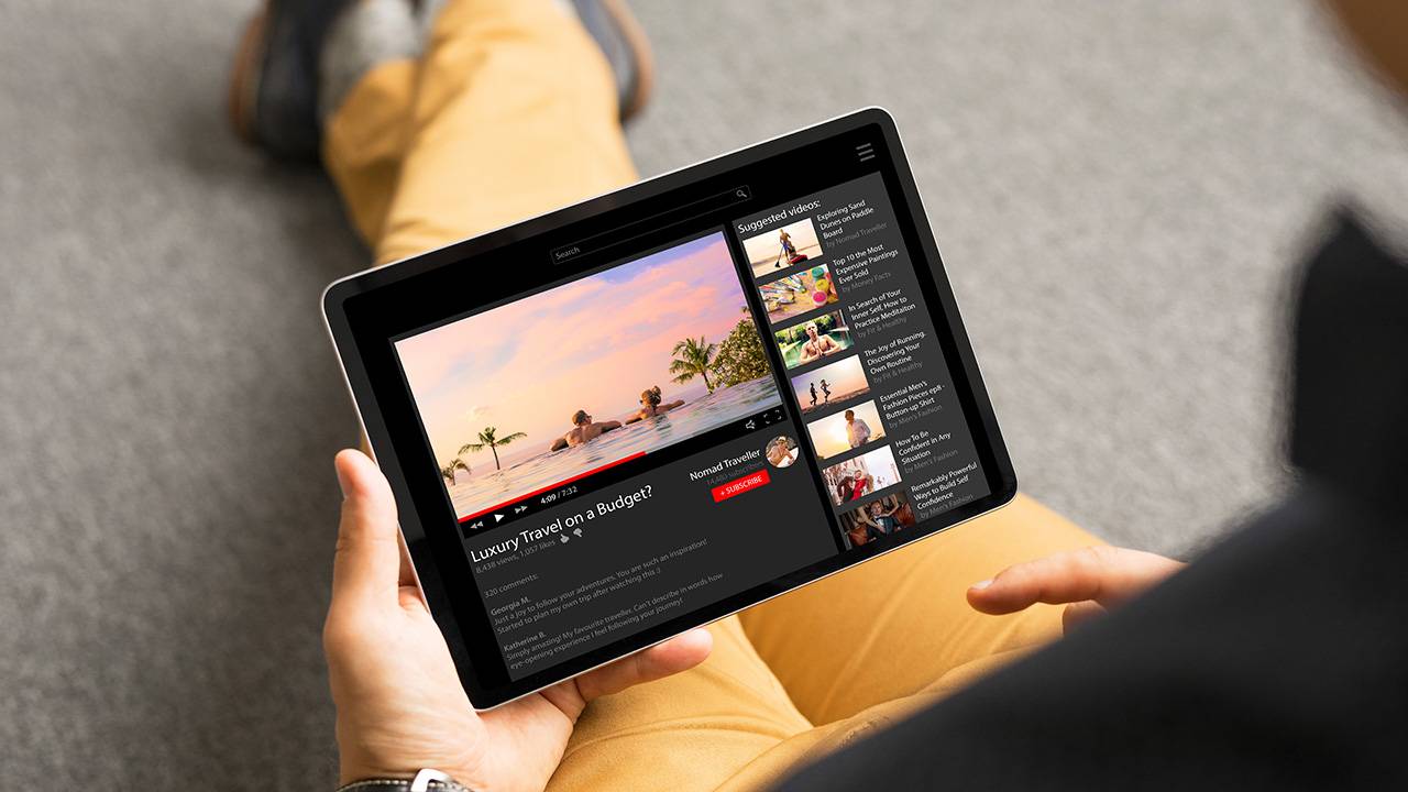 Viewer enjoying content through a YouTube playlist on their device