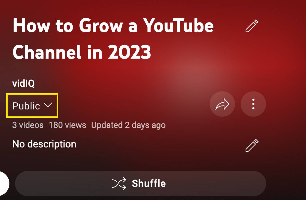 Setting YouTube playlist visibility to public for maximum exposure