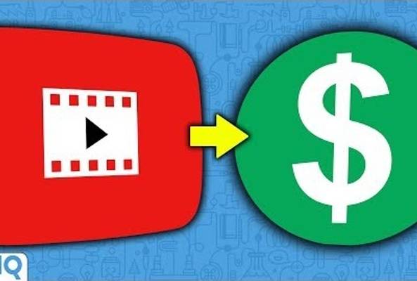 Video monetization concept showing video icon pointing to dollar sign symbol
