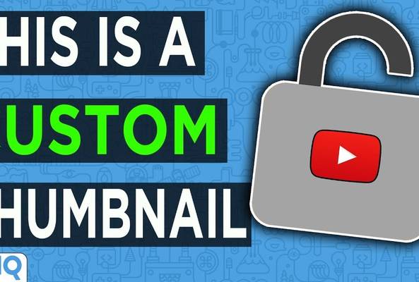 Custom YouTube thumbnail example with a padlock icon and bold text on blue background.