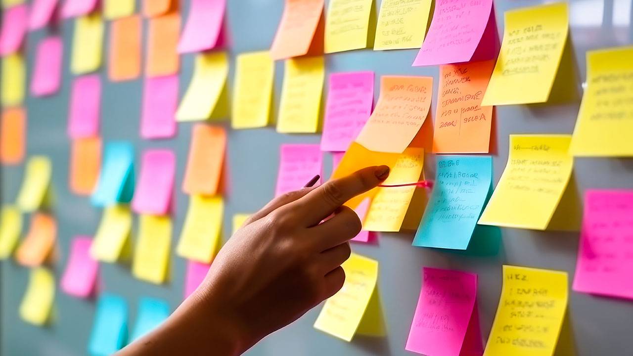 sticky notes with ideas