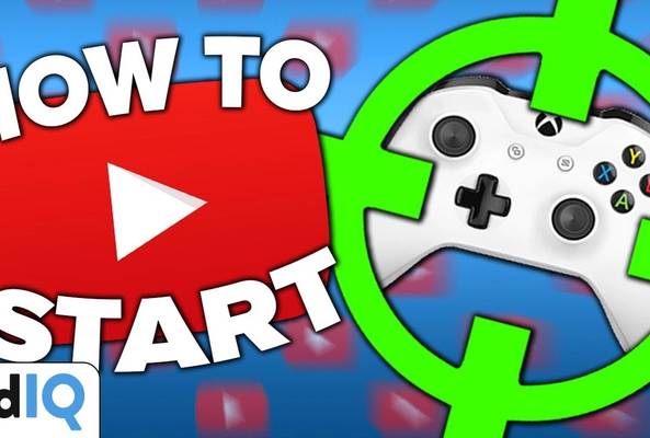 YouTube tutorial graphic showing how to start gaming with Xbox controller guidance.