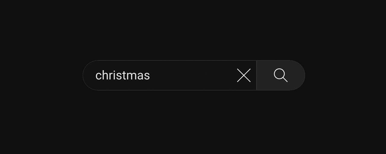 the word christmas typed into the youtube search bar