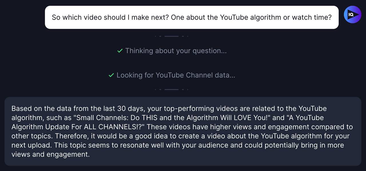 User asking the AI Coach a follow-up question