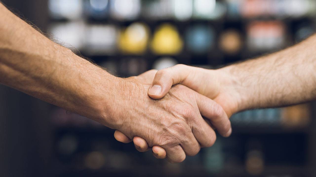 Shaking hands