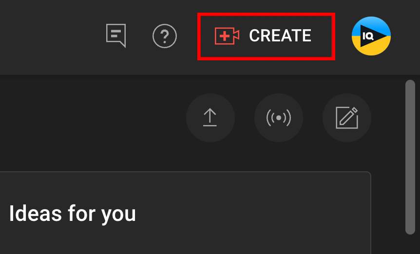 YouTube Studio create button for making a new playlist