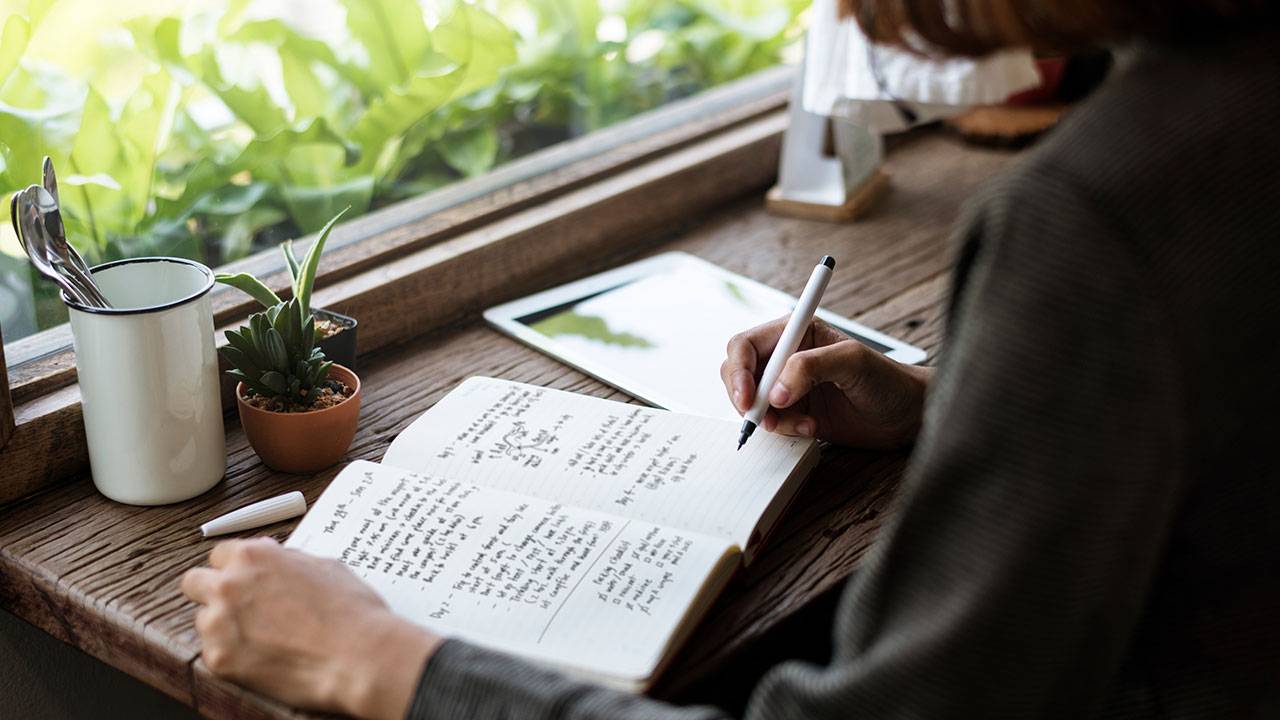 Woman journaling her goals