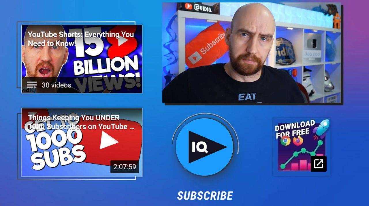 YouTube end screen vidIQ