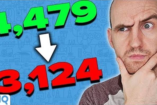 Man analyzing YouTube video views dropping from 4,479 to 3,124 with vidIQ branding.