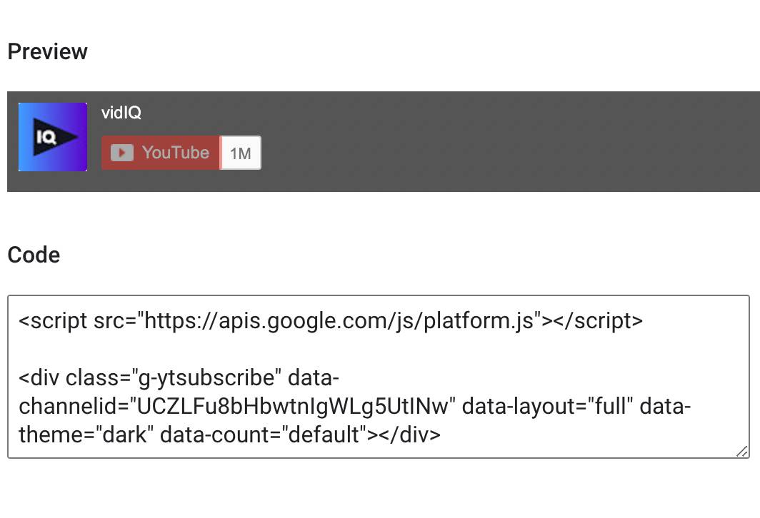 YouTube Subscribe button code