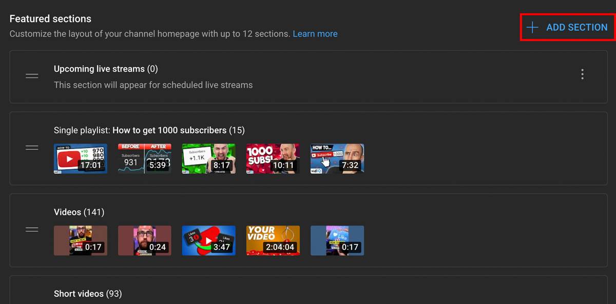 Adding a new featured section to showcase playlists on your channel page