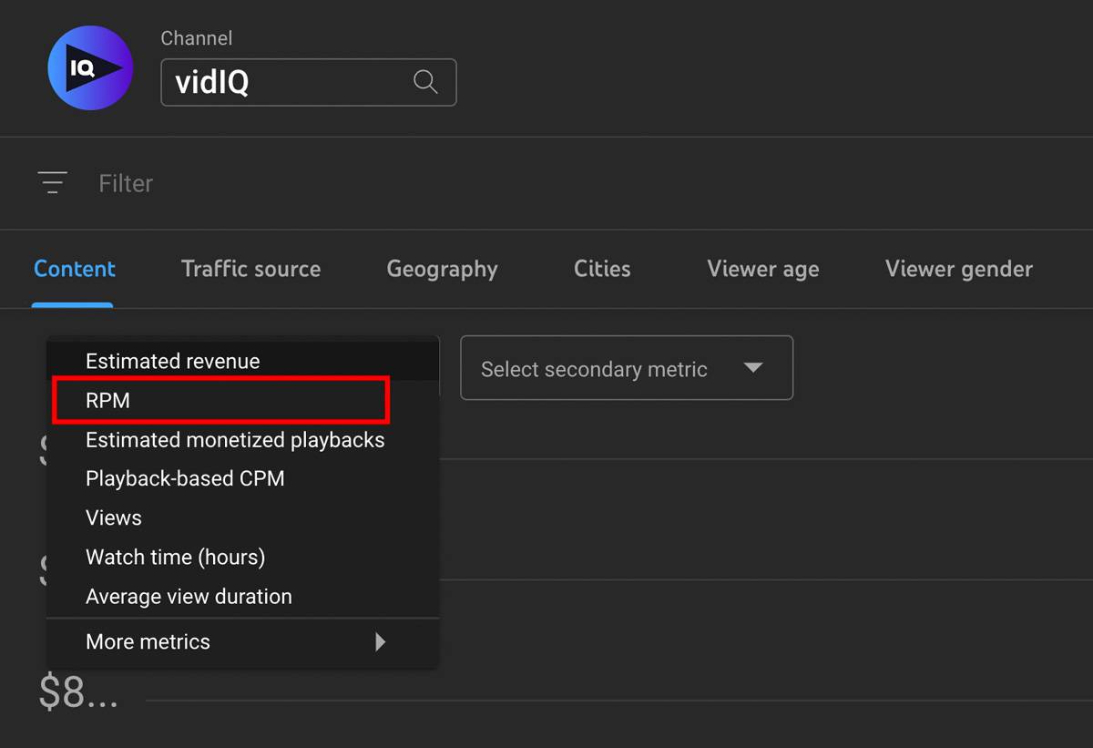 YouTube RPM Tab: Detailed earnings after YouTube’s revenue share
