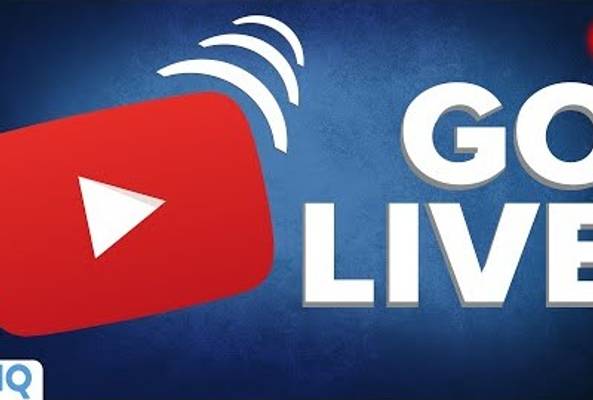 YouTube live streaming icon with "Go Live" text on blue background