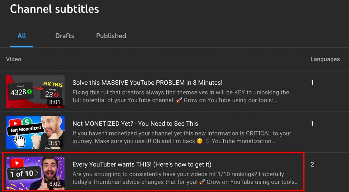 A video selected to be edited
