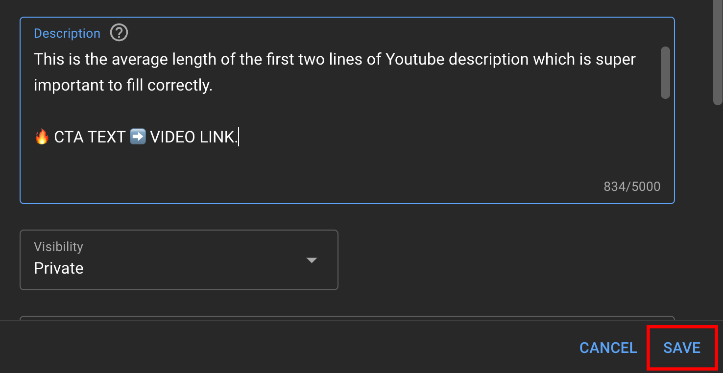 The save button for the uploads defaults screen, which is in the bottom right corner.