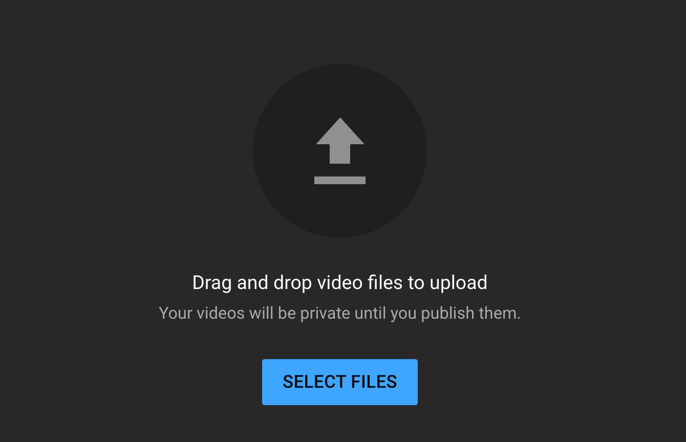 YouTube upload screen