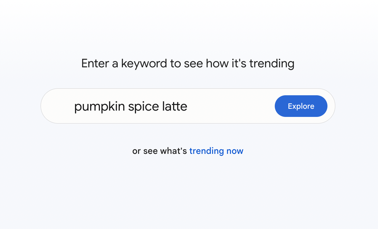 Google Trends Search for pumpkin spice latte